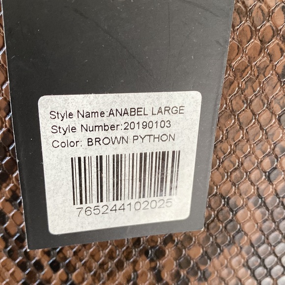 NWT Brown python print purse with makeup bag - Picture 5 of 6